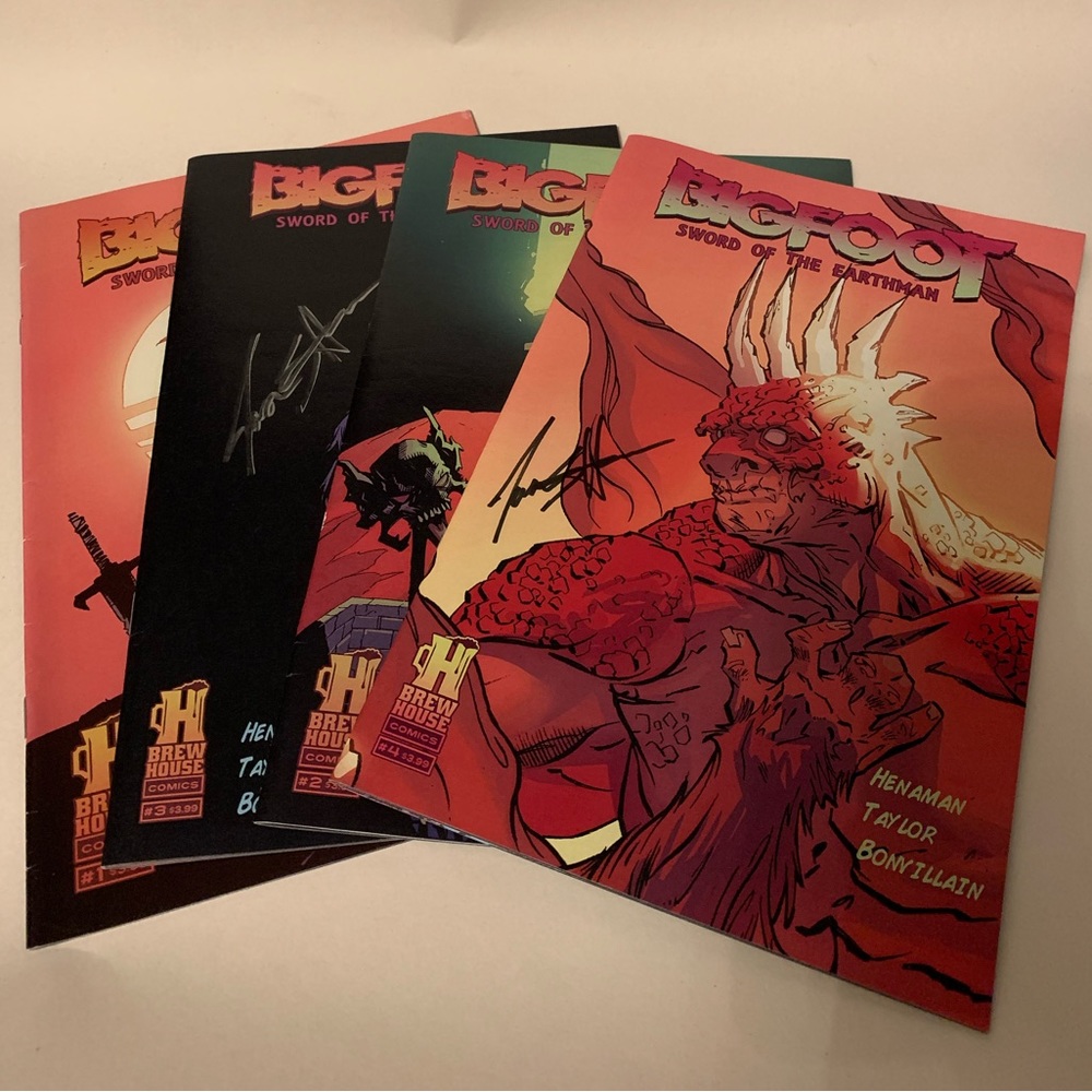 BIGFOOT: Sword of the Earthman Original Comic Book Series #1-4. Signed.